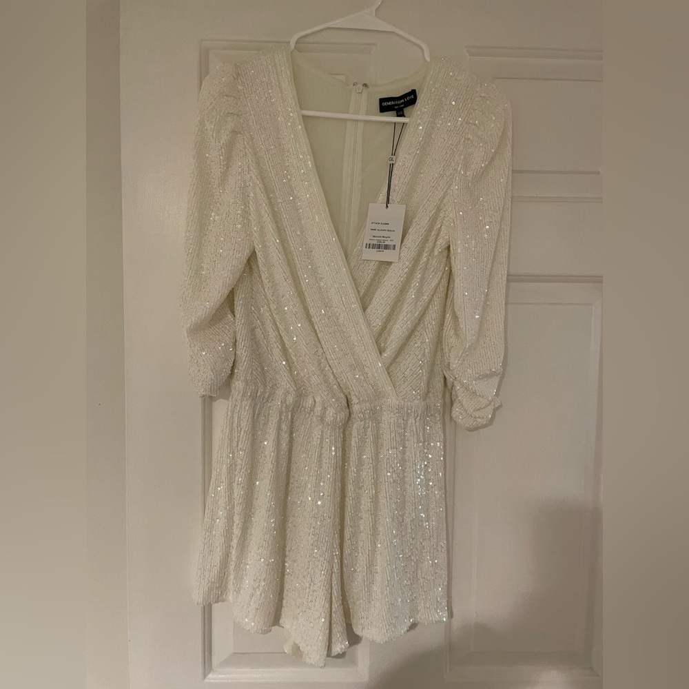 Generation Love White Sequin Romper